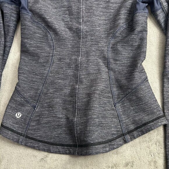 Lululemon Forme Jacket Womens 4 Reversible Slub Denim Inkwell Athleisure Workout - Picture 14 of 15